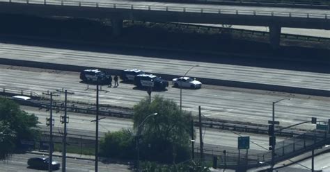 Suspect killed in shootout with police on 10 Freeway in East L.A.; highway still closed